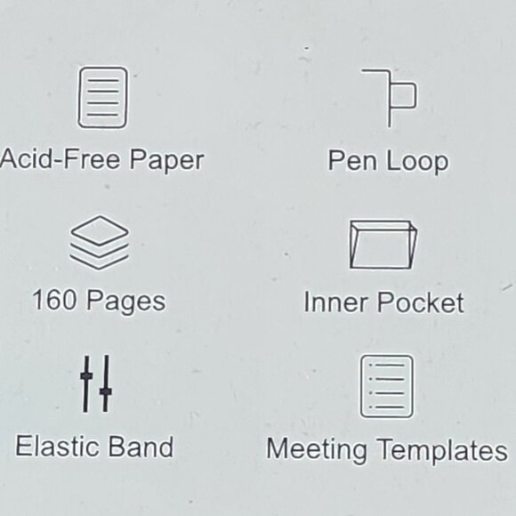 Regolden Book Rose Gold 160 Page Inner Pocket Elastic Band Pen Loop Meeting Book - Picture 7 of 16